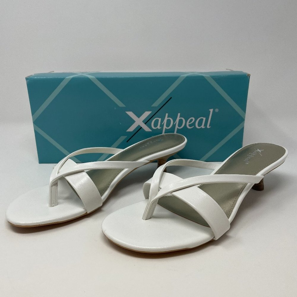 XAPPEAL Women's Avita - Low Heel Slip On Sandal White